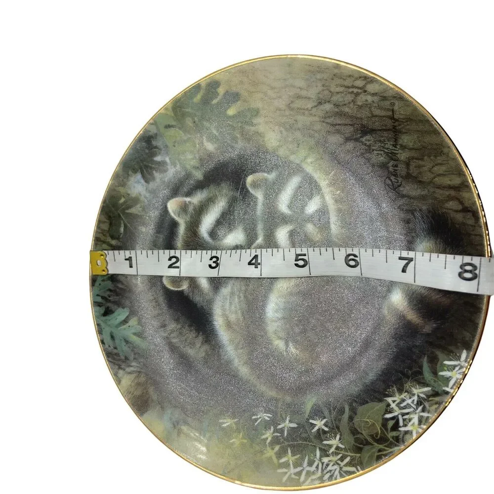 Raccoon Decorative Plate Hamilton Collection Hallow Hideaway '94 Woodland Babies